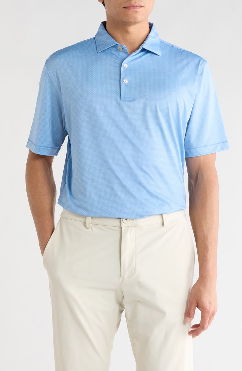 Peter Millar Tesseract Performance Jersey Polo, Main, color, Cottage Blue