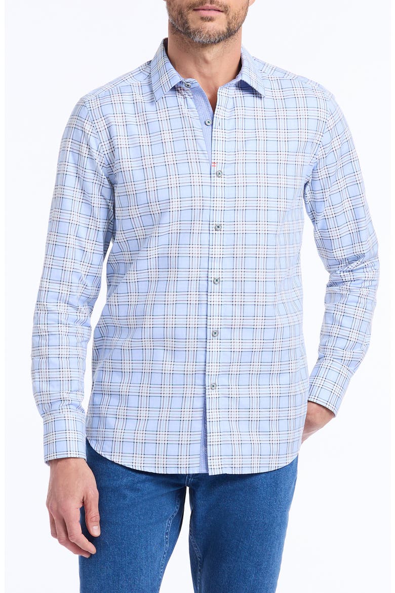 Portsoken Cotton Button-Up Shirt, Main, color, LIGHT BLUE