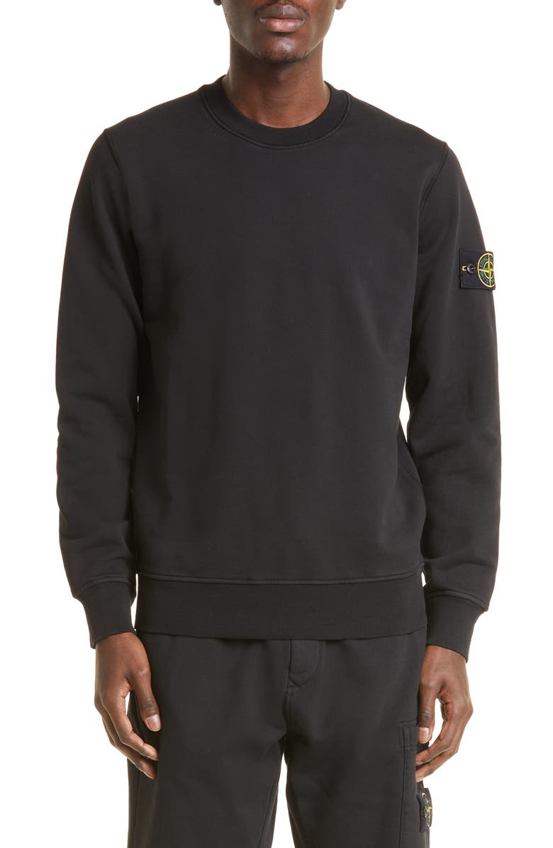 Stone Island Logo Patch Cotton Sweatshirt, Main, color,