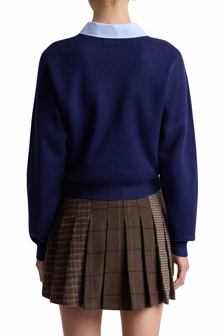 Fox Embroidered Crewneck Sweater, Alternate, color, NAVY FOX