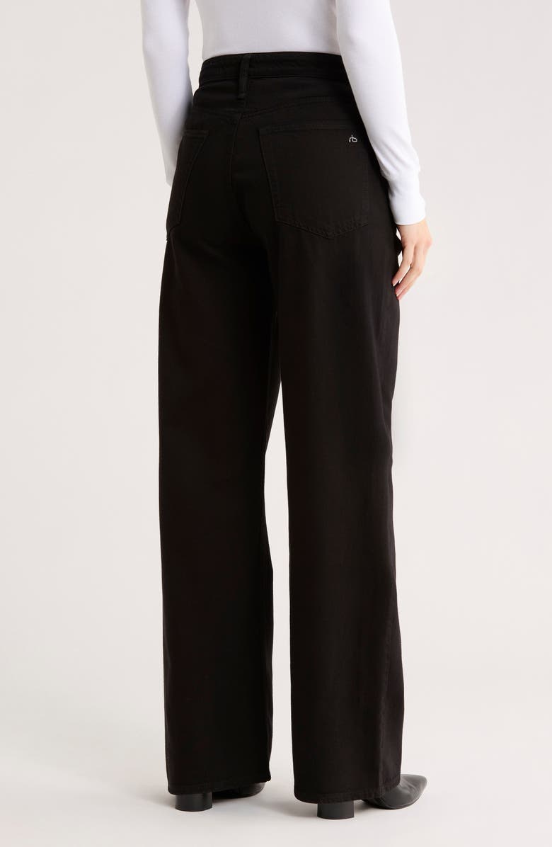 rag & bone Lori Mid Rise Wide Leg Jeans, Alternate, color, Black
