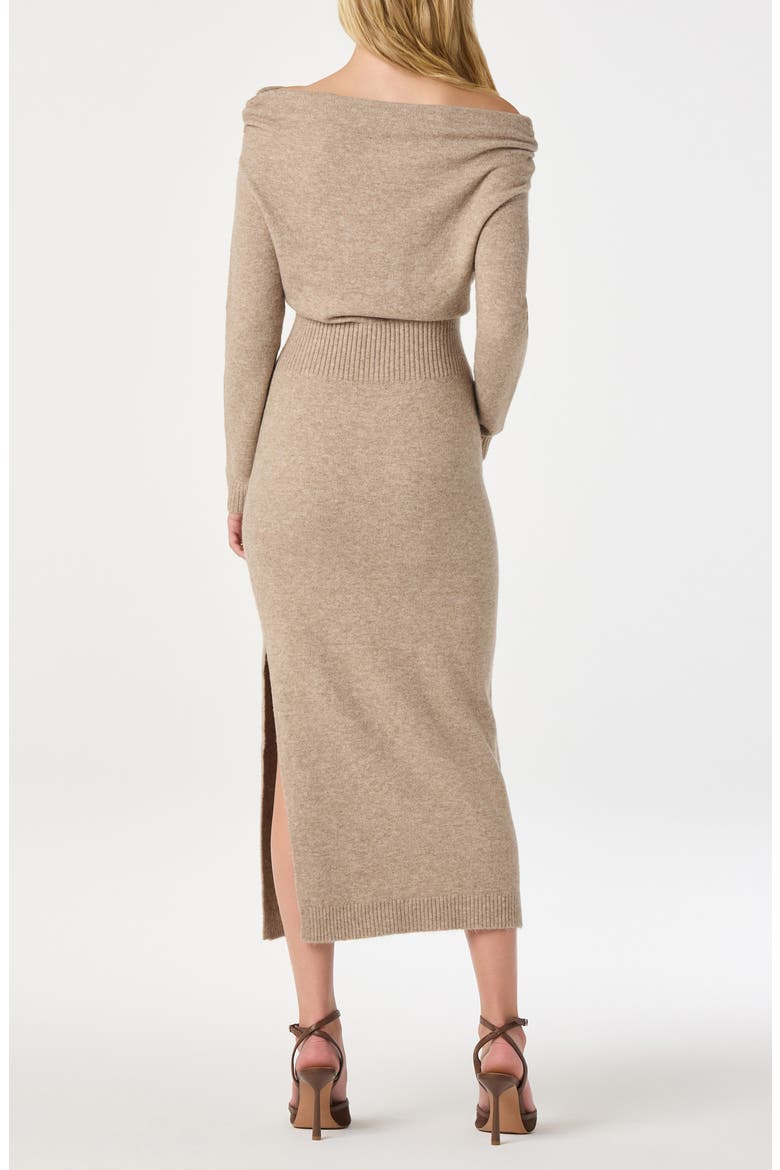 One-Shoulder Long Sleeve Sweater Dress, Alternate, color, NATURAL