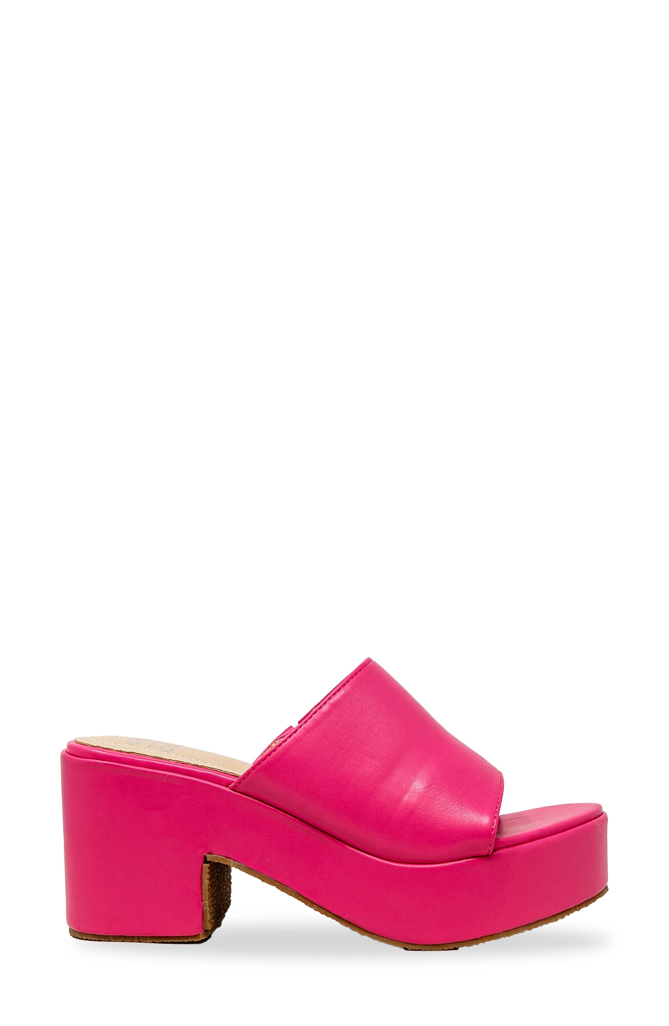 Nelly Platform Slide Sandal, Alternate, color, FUCHSIA PU