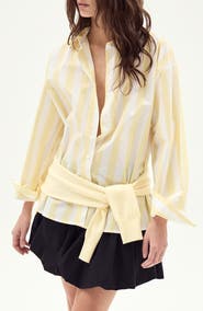 DELUC Vicenzo Stripe Cotton Button-Up Shirt