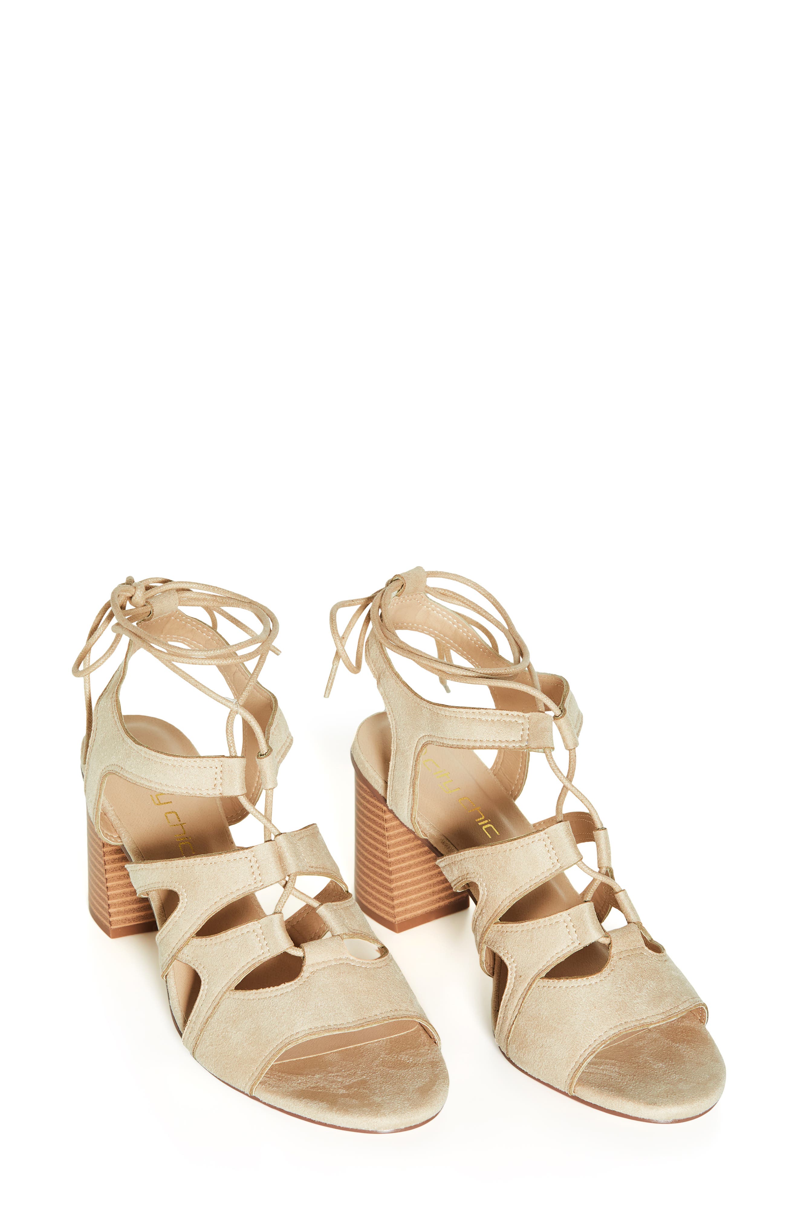 Lacey Ankle Tie Sandal, Alternate, color, BEIGE