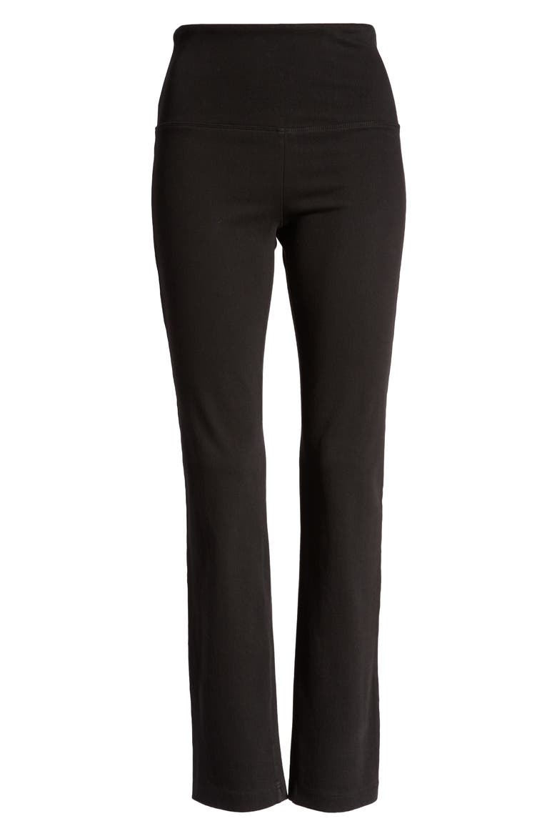 'Lyssentials High Waist Straight Leg Stretch Denim Jeans, Alternate, color, BLACK
