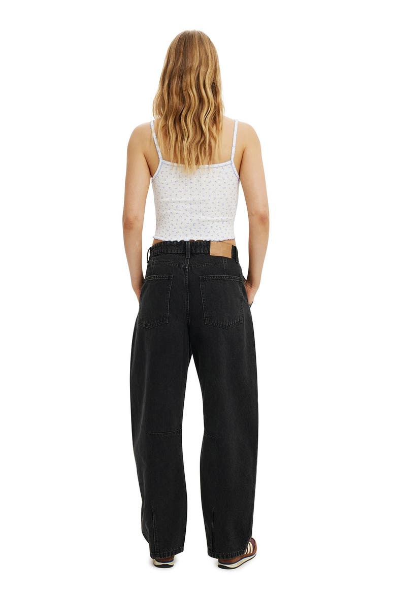 Women's Barrel Jean, Alternate, color, Graphite Black
