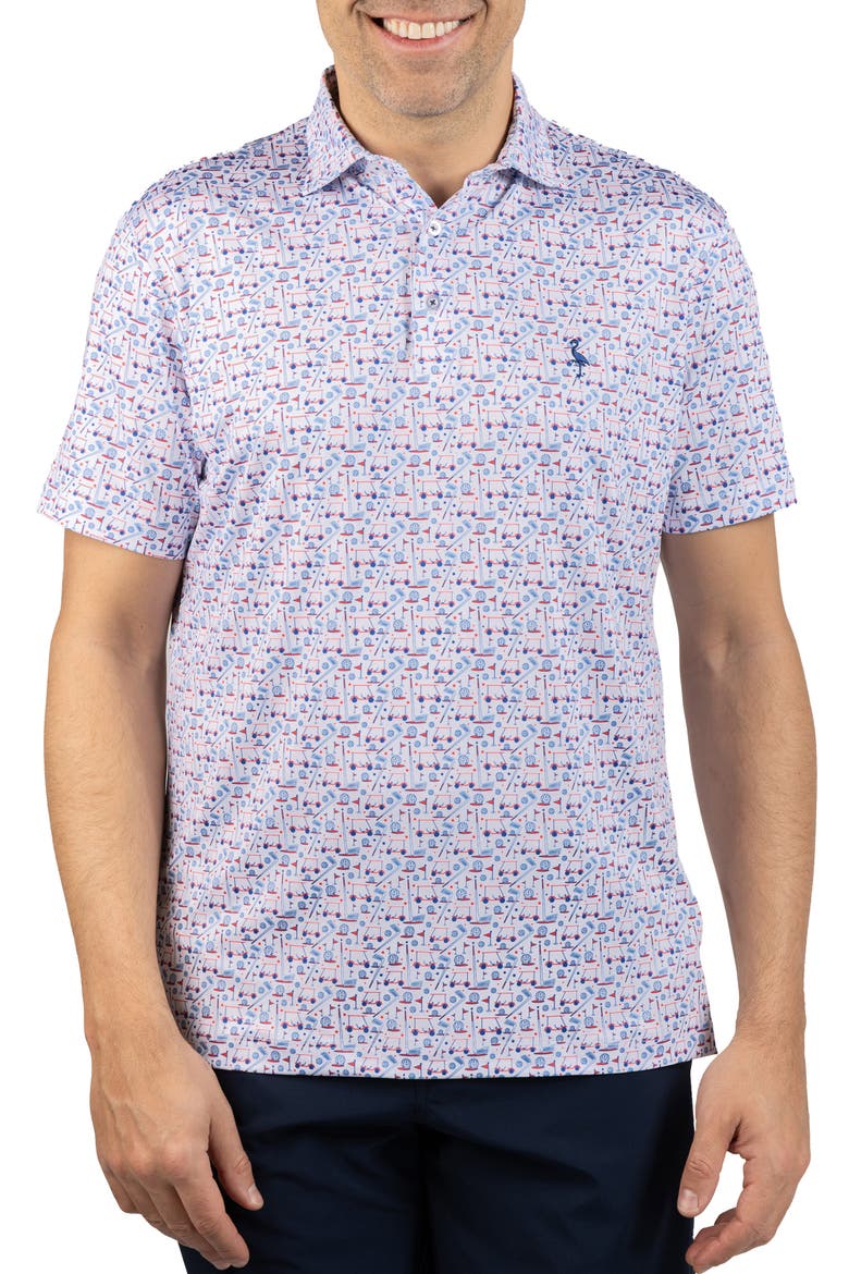 Hole in One Print Performance Polo, Main, color, WHITE