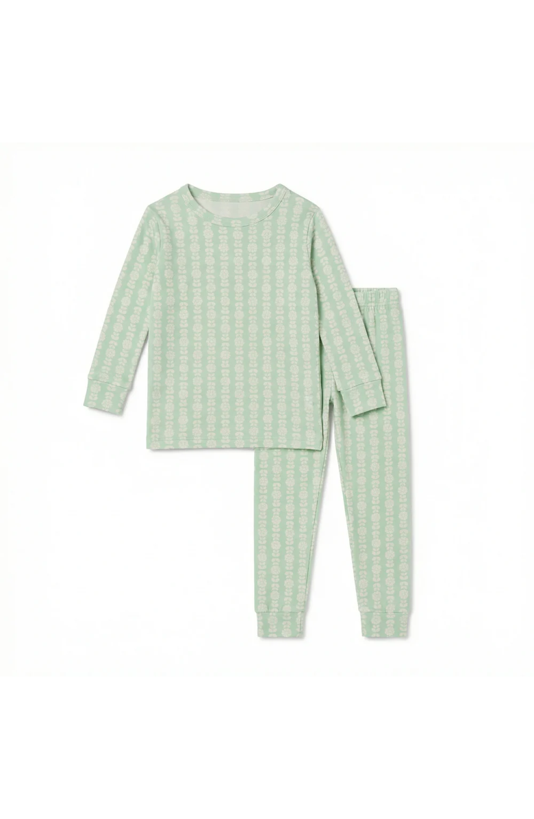 Motette Long Sleeve and Pants Pajama Set, Alternate, color, Mint Meadows