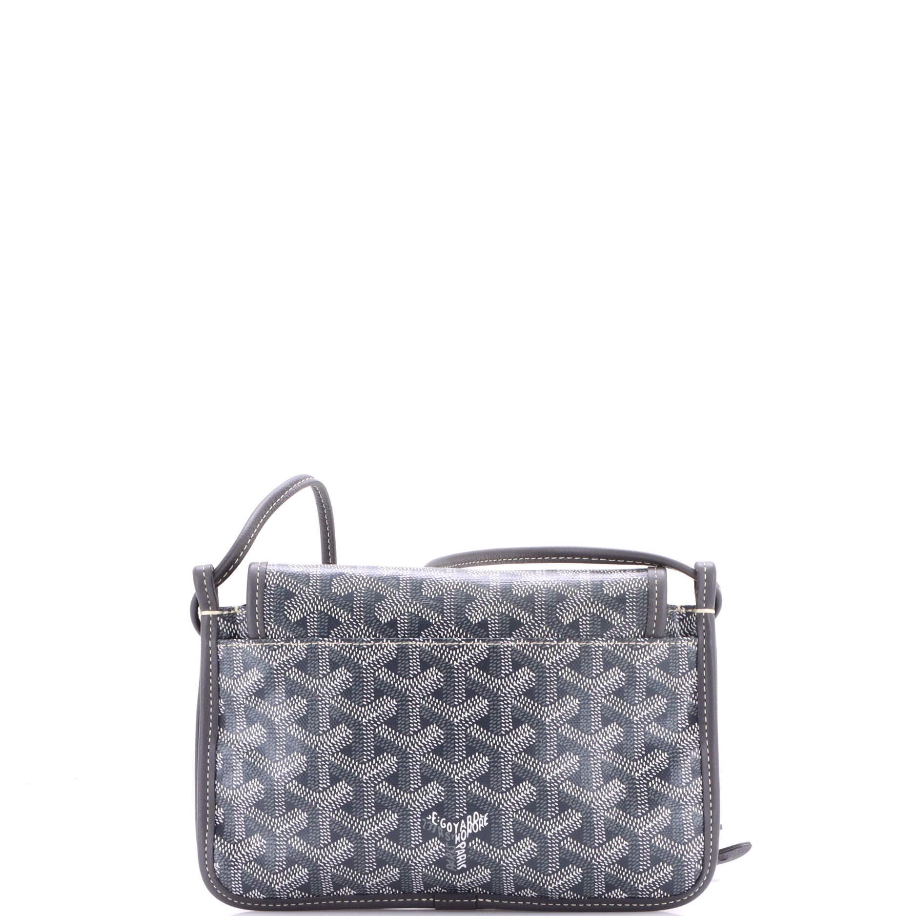 Pre-Owned Goyard Plumet Clutch Wallet Printed Coated Canvas, Alternate, color, Gray