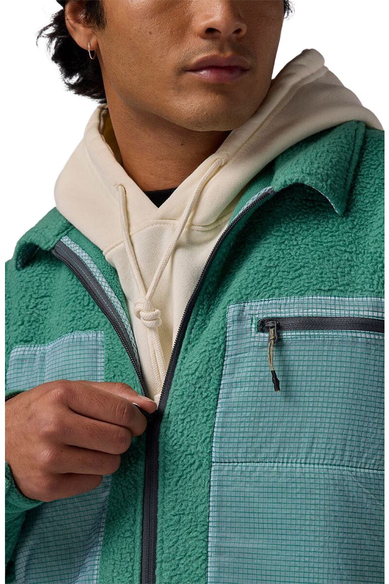 Wander Pile-Fleece Shirt Jacket- Men's, Alternate, color, Gearhead Green
