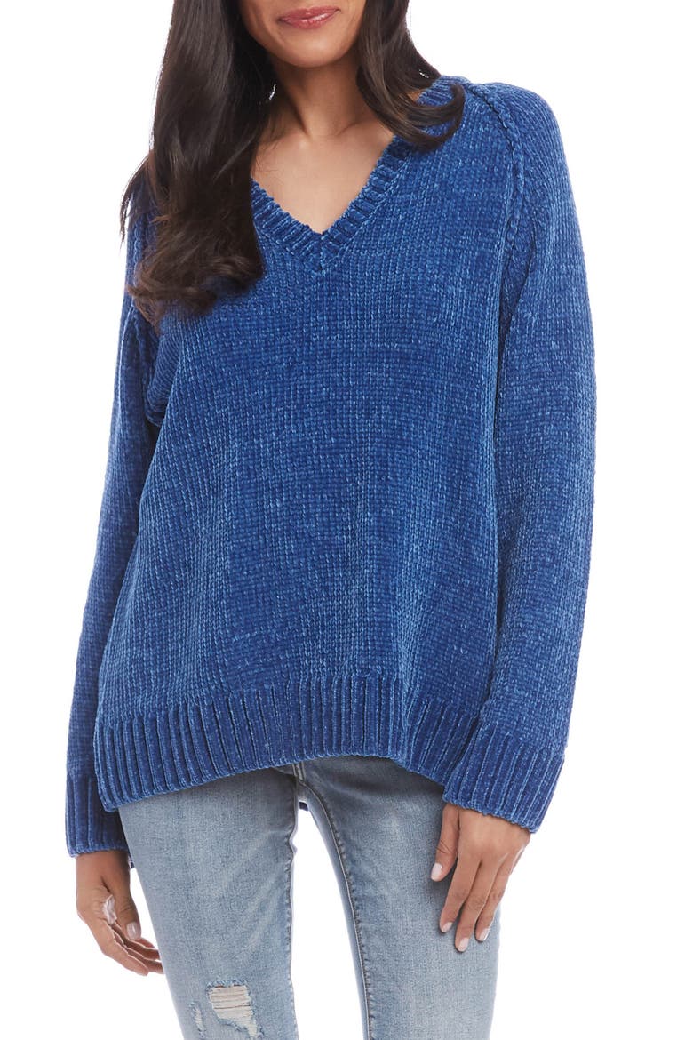 Chenille Sweater, Main, color, INDIGO