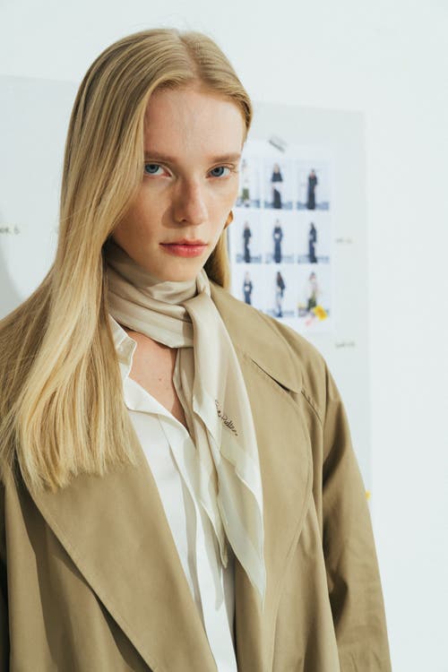 Lost Pattern Nyc "satin" Silk Neck Scarf In Brown