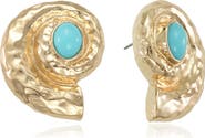 Ettika Reconstituted Turquoise Conch Shell Stud Earrings