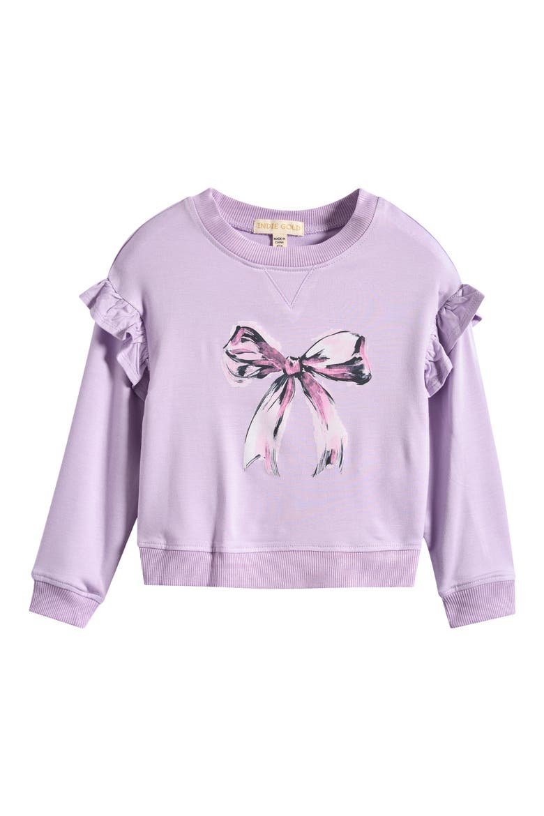 Kids' Graphic Ruffle Sweatshirt, Main, color, LIGHT PURPLE