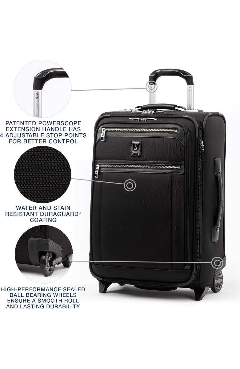 TRAVELPRO Platinum Elite Softside Expandable Carry-On 22-Inch 2 Wheel Upright Luggage, Alternate, color, Shadow Black