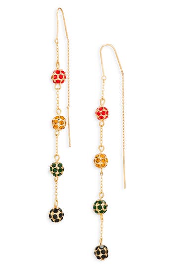 Leith Kwanzaa Crystal Linear Drop Earrings