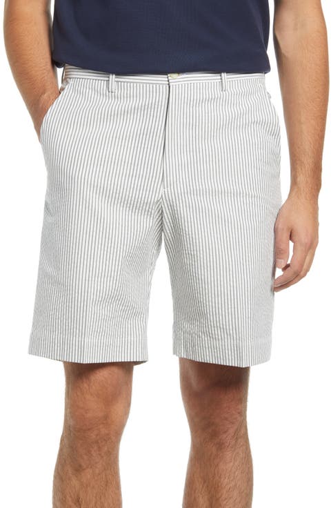 Flat Front Seersucker Shorts