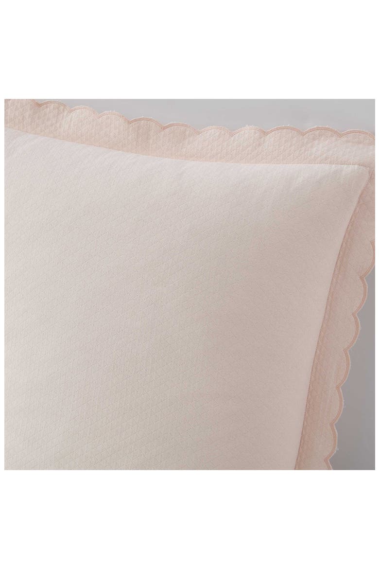 Signature Scallop Set of 2 Euro Pillow Shams, Alternate, color, PEARL PEACH