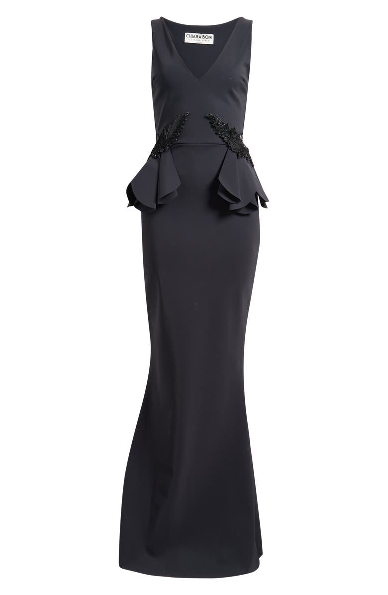 Chiara Boni La Petite Robe Nawa Sleeveless Mermaid Gown, Alternate, color, Black