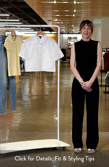 Halogen® Eyelet Embroidery Woven Shirt (Women) | Nordstrom