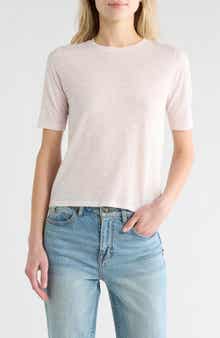 Vince Essential Elbow Length Sleeve Pima Cotton T-Shirt