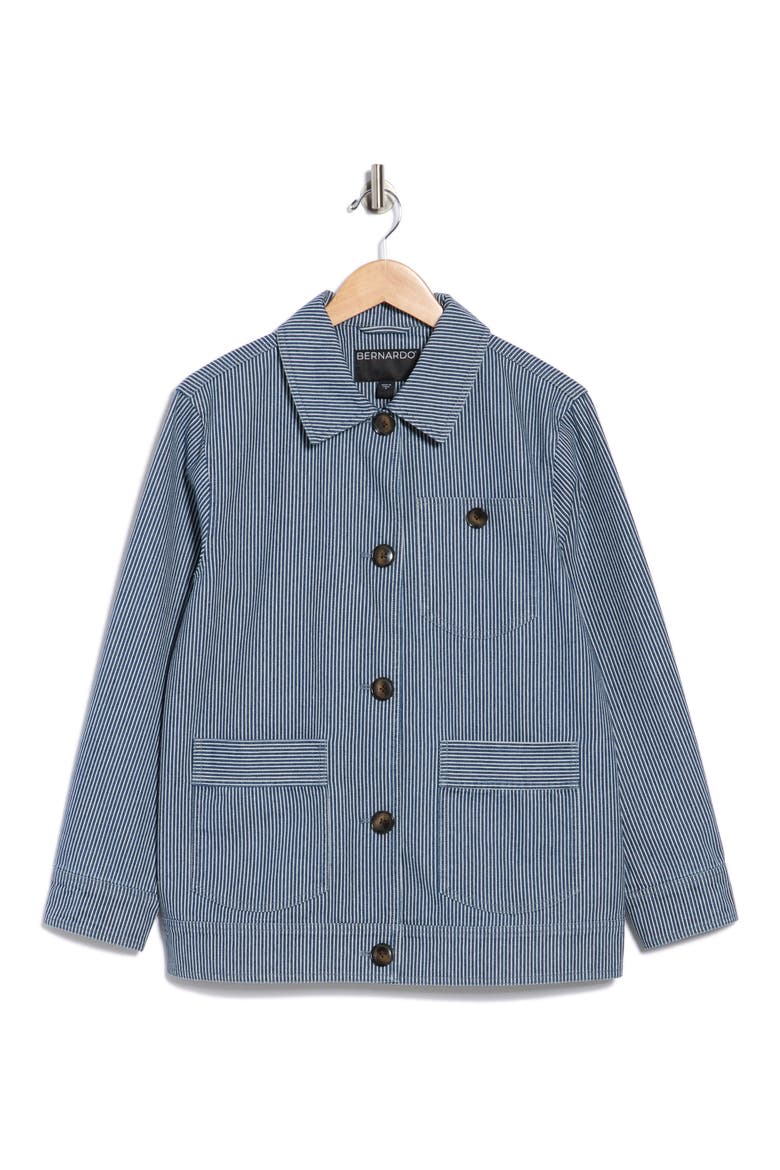 Stripe Cotton Jacket, Alternate, color, DARK NAVY