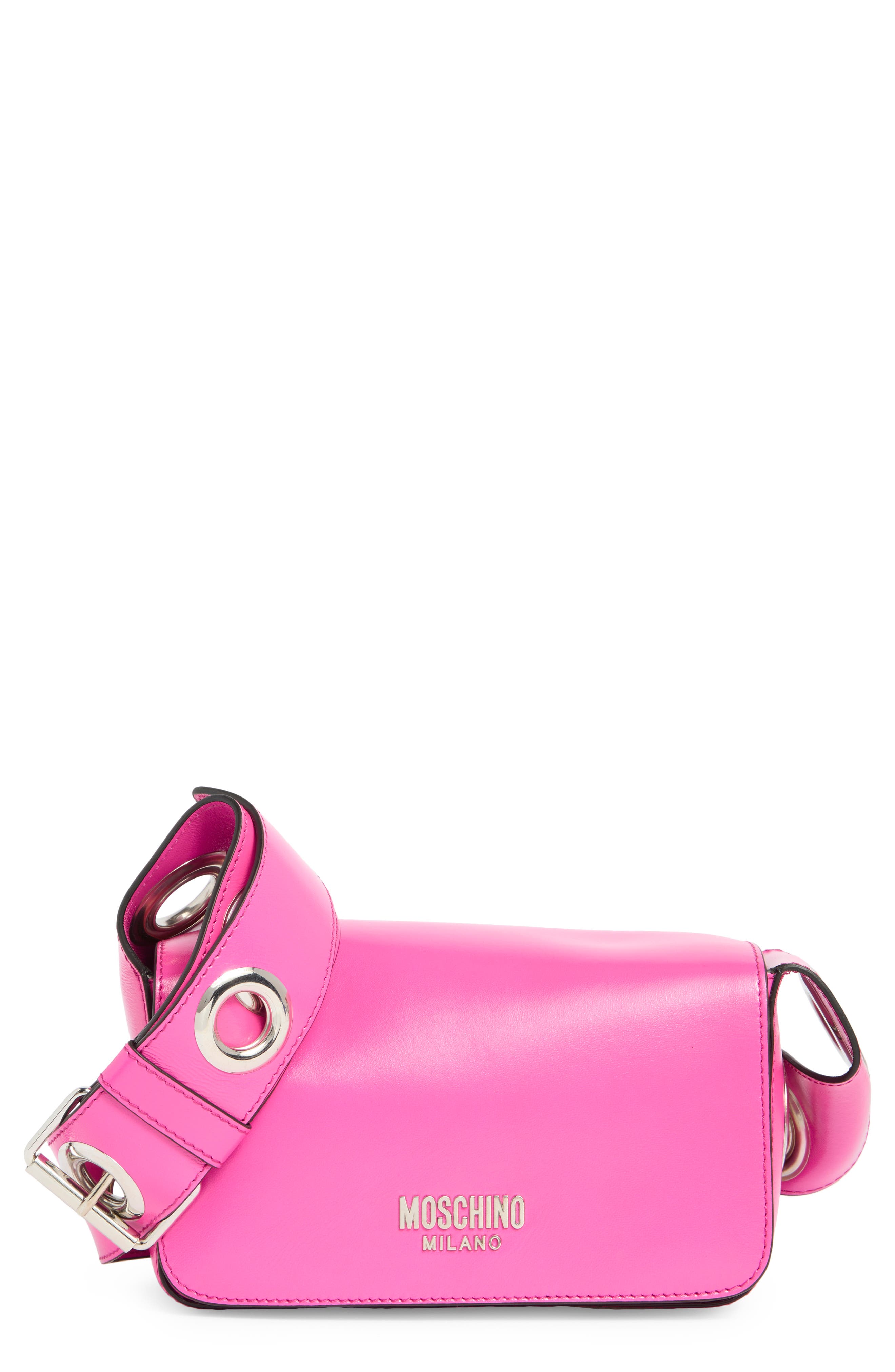 Moschino Logo Crossbody Bag, Main, color, 