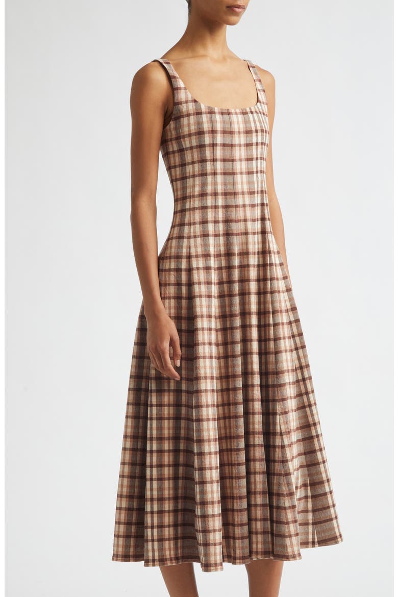Wells Floral Stitch A-Line Midi Sundress, Alternate, color, TUSCANY PLAID