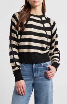 FRAME Stripe Raglan Sleeve Crewneck Sweater