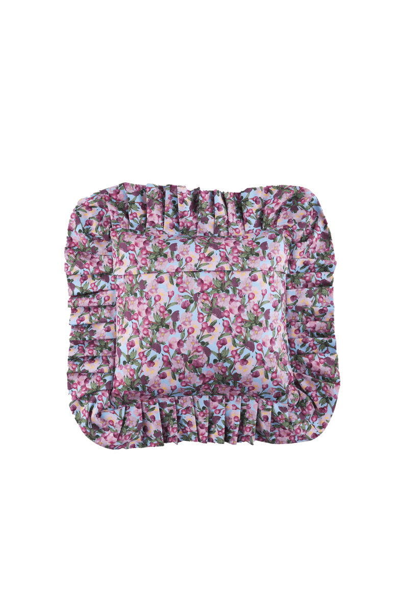 Sophie Williamson Design Ruffled Pillow Cover Romance - Cover Only, Alternate, color, Blue