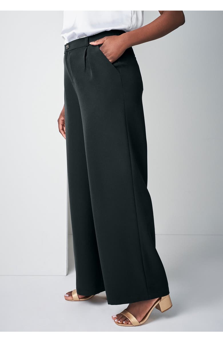 Jessica London Bi-Stretch Wide Leg Pant, Alternate, color, Black