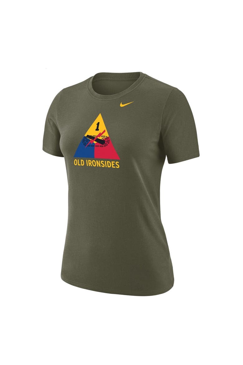 Women's Nike Olive Army Black Knights 1st Armored Division Old Ironsides Operation Torch T-Shirt, Alternate, color, Green