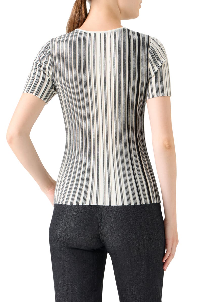 Akris punto Stripe Virgin Wool Sweater, Alternate, color, Black-Cream