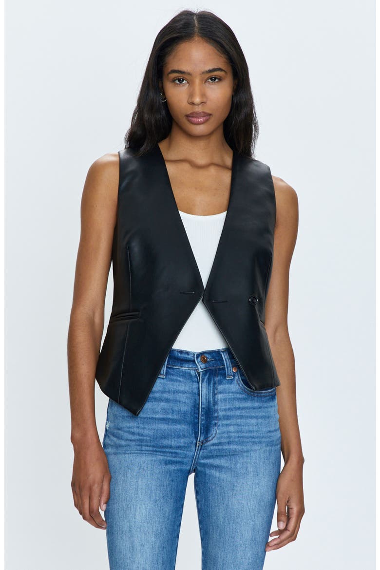 Arabella Faux Leather Vest, Alternate, color, SLATE BLACK