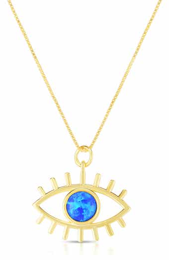 Sphera Milano 14K Gold Plated Sterling Silver & CZ Evil Eye Necklace