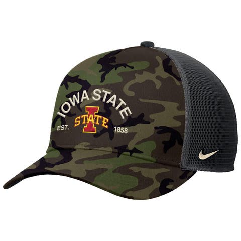 Men's Nike Camo Iowa State Cyclones 2025 Military Appreciation Rise Adjustable Trucker Hat