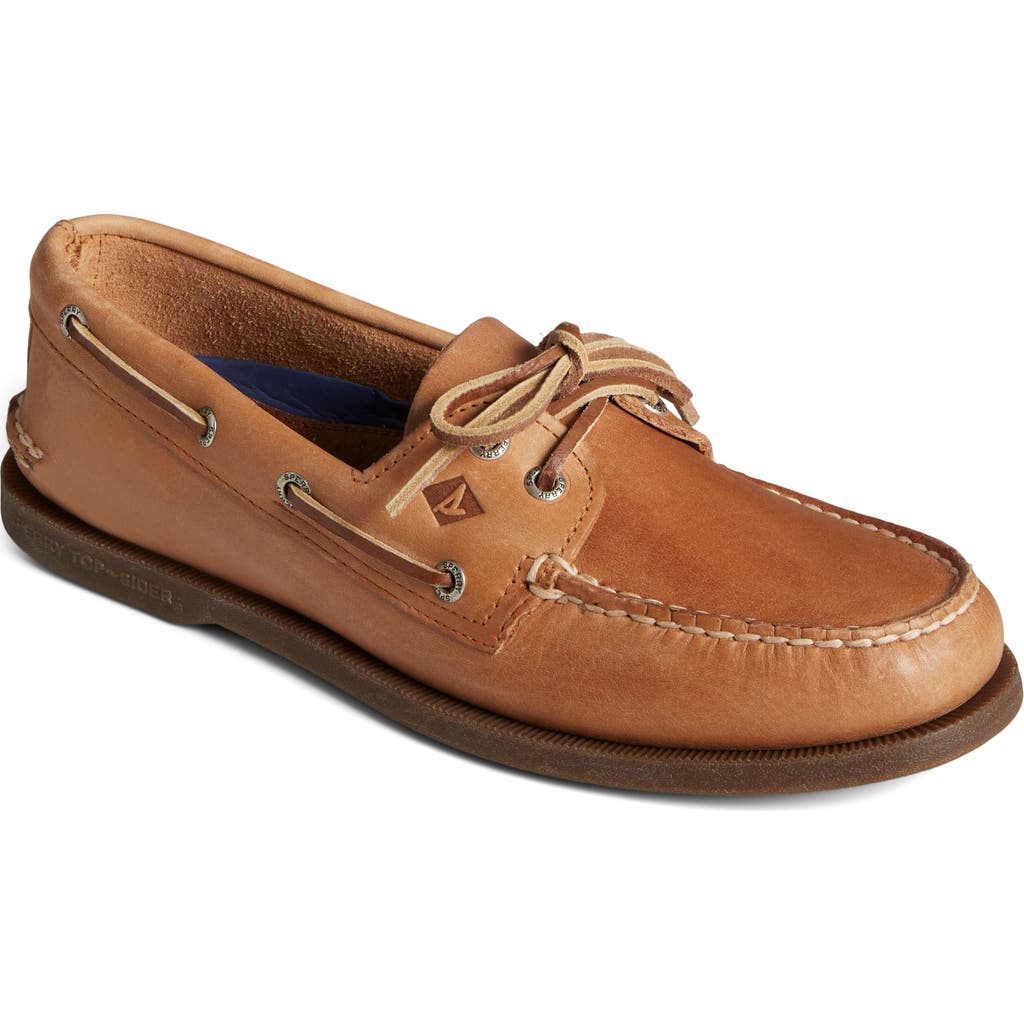 Sperry Authentic Original Boat Shoe in Sahara Leather Smooth at Nordstrom, Size 10