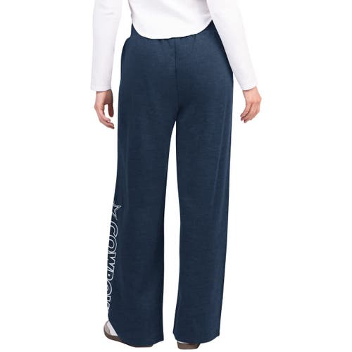 G-iii 4her By Carl Banks Navy Dallas Cowboys Field Wide Leg Sweatpants In Blue