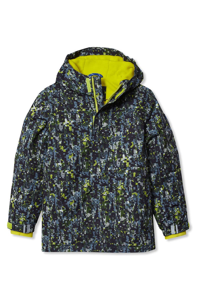Kids Squall Fleece Lined Waterproof Insulated Jacket, Main, color, Green Primrose Camo