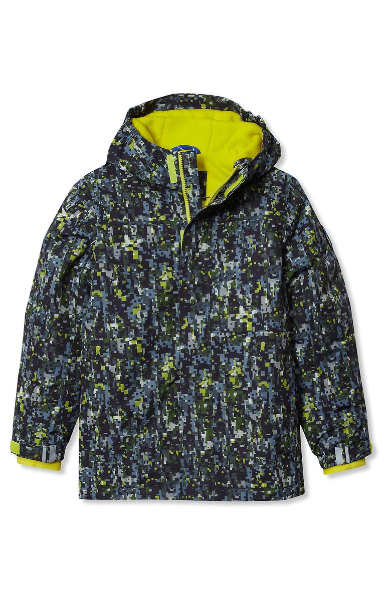 Lands
 End Kids Squall Fleece Lined Waterproof Insulated Jacket, Main, color, Green Primrose Camo