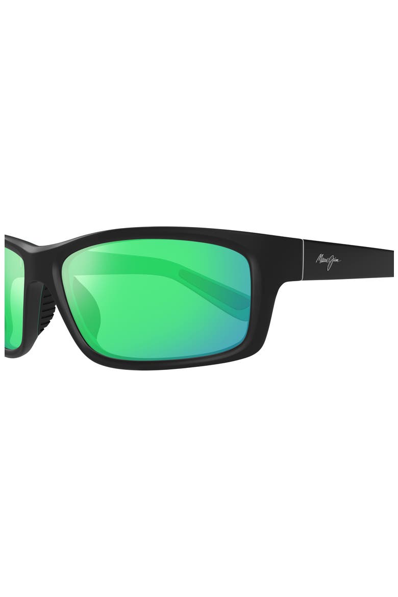 Kanaio Coast 61mm PolarizedPlus2® Rectangular Sunglasses, Alternate, color, BLACK/ MAUI GREEN