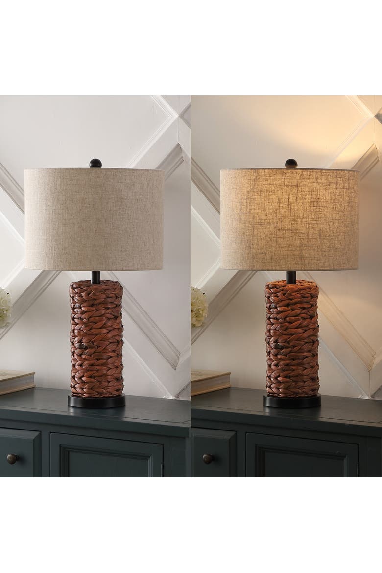 Elicia 25" Coastal Water Hyacinth LED Table Lamp, Alternate, color, Dark Brown