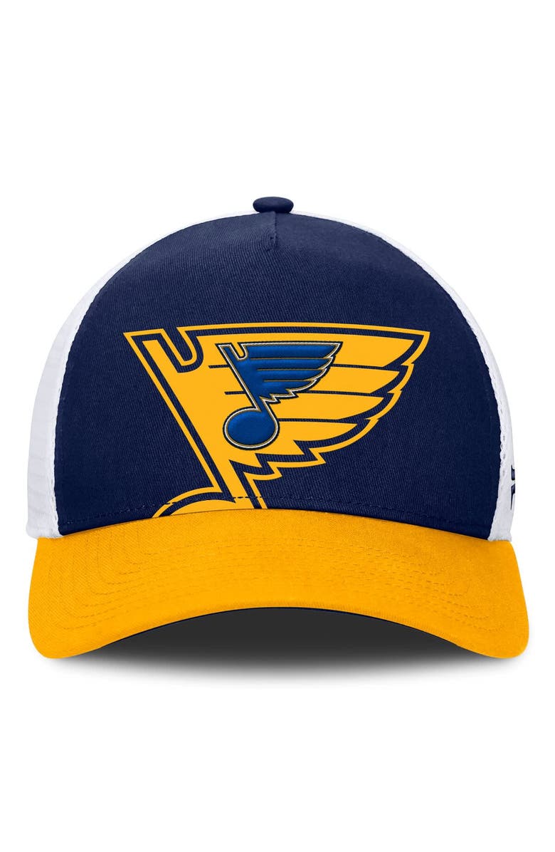 FANATICS Men's Fanatics Blue/Gold St. Louis Blues Authentic Pro A-Frame Rink Adjustable Hat, Alternate, color, Blue