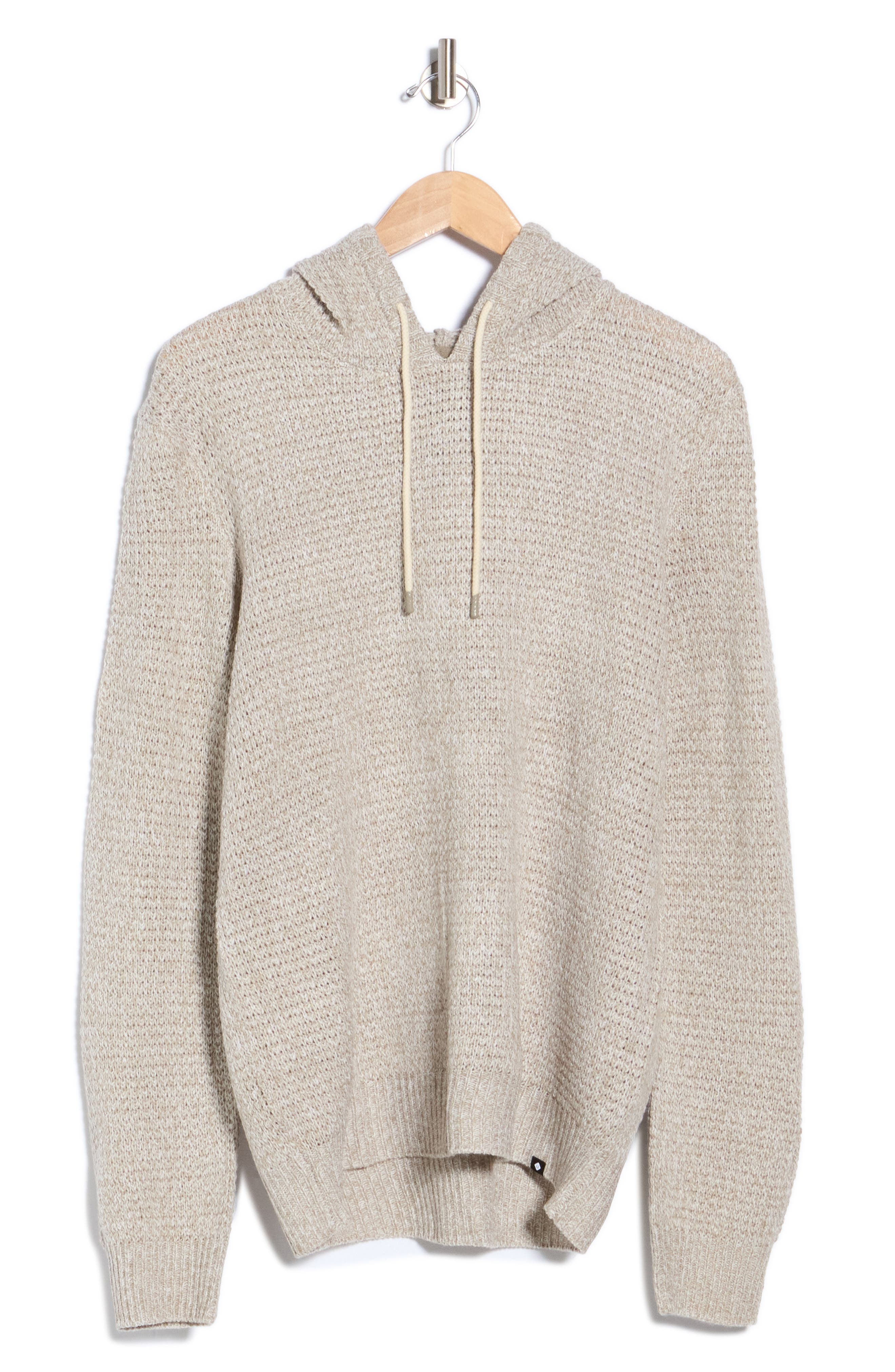 Union Milo Marled Thermal Stitch Hooded Sweater In Gray