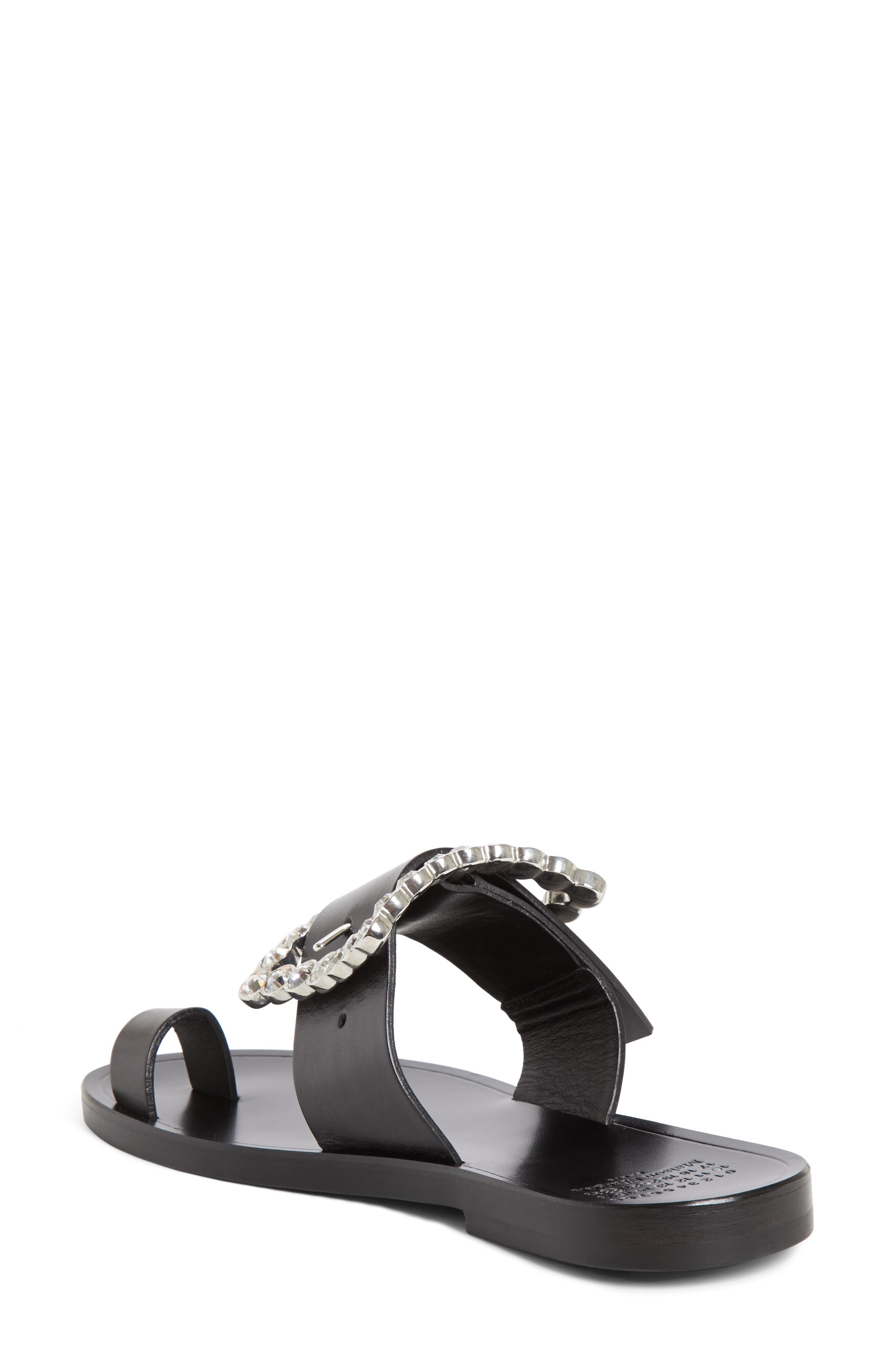 Jeweled Flat Sandal (Nordstrom Exclusive), Alternate, color, BLACK