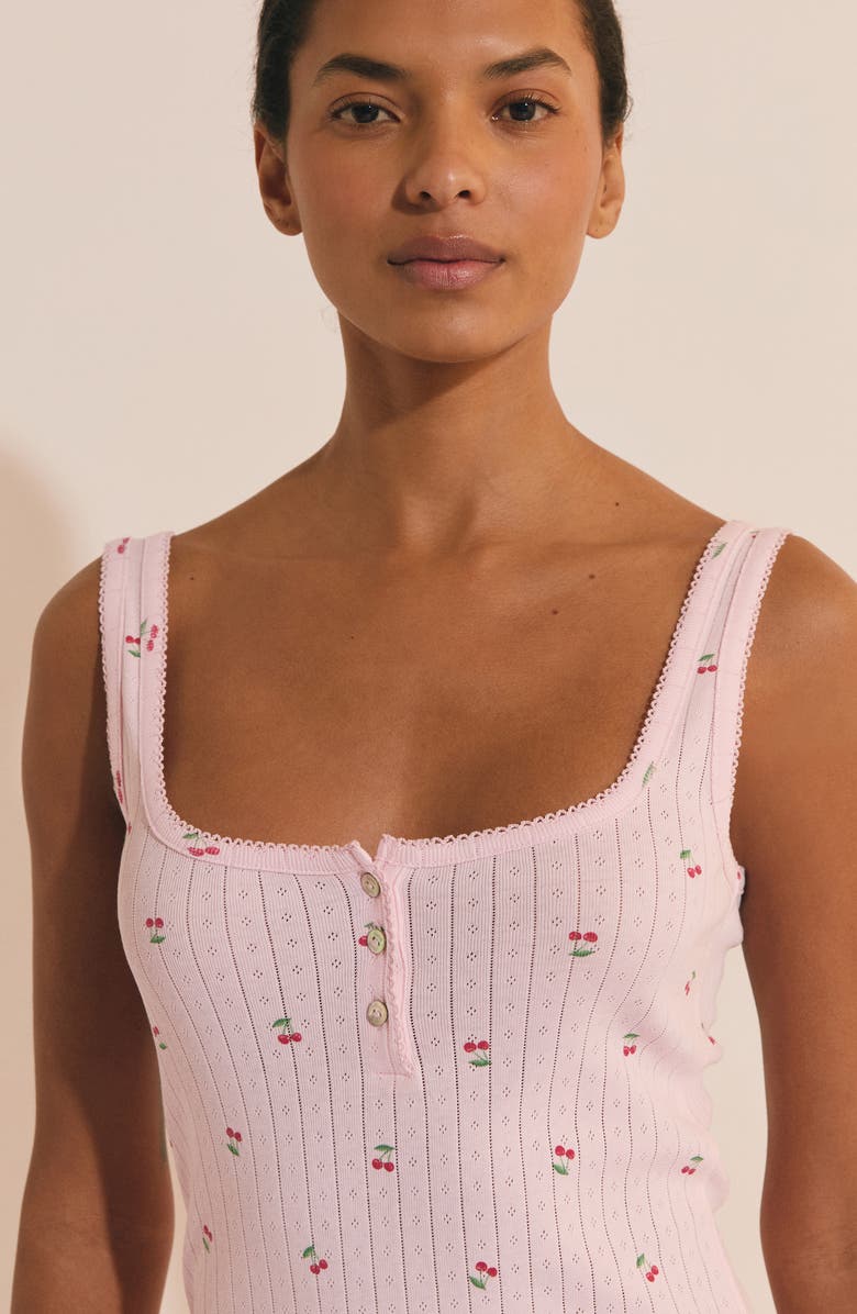 Etam Katell Pointelle Cotton Nightgown, Alternate, color, Imp Fond Rose