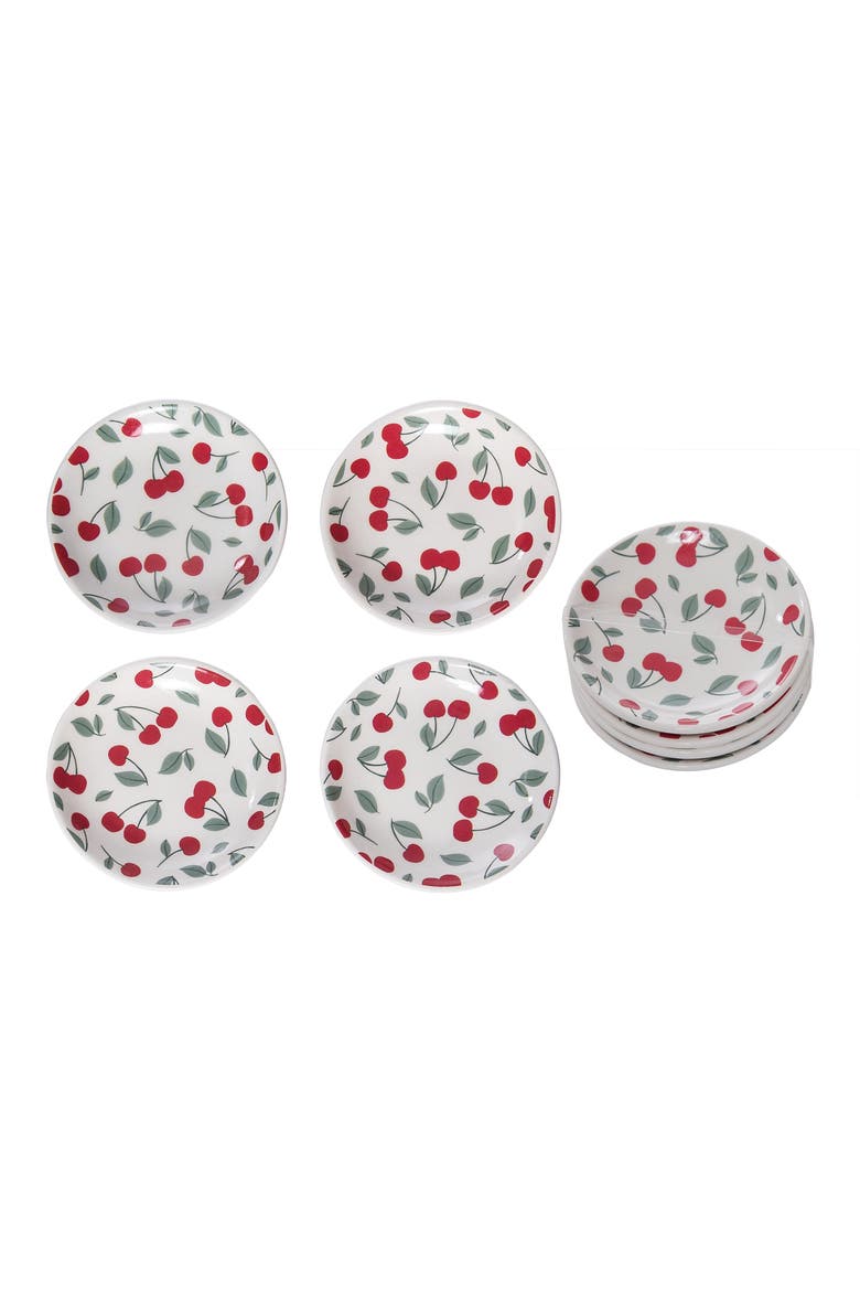 Dolomite Cherry Dip Bowl Set of 4 Multicolored for Spring Serving and Entertaining, Main, color, Multicolored