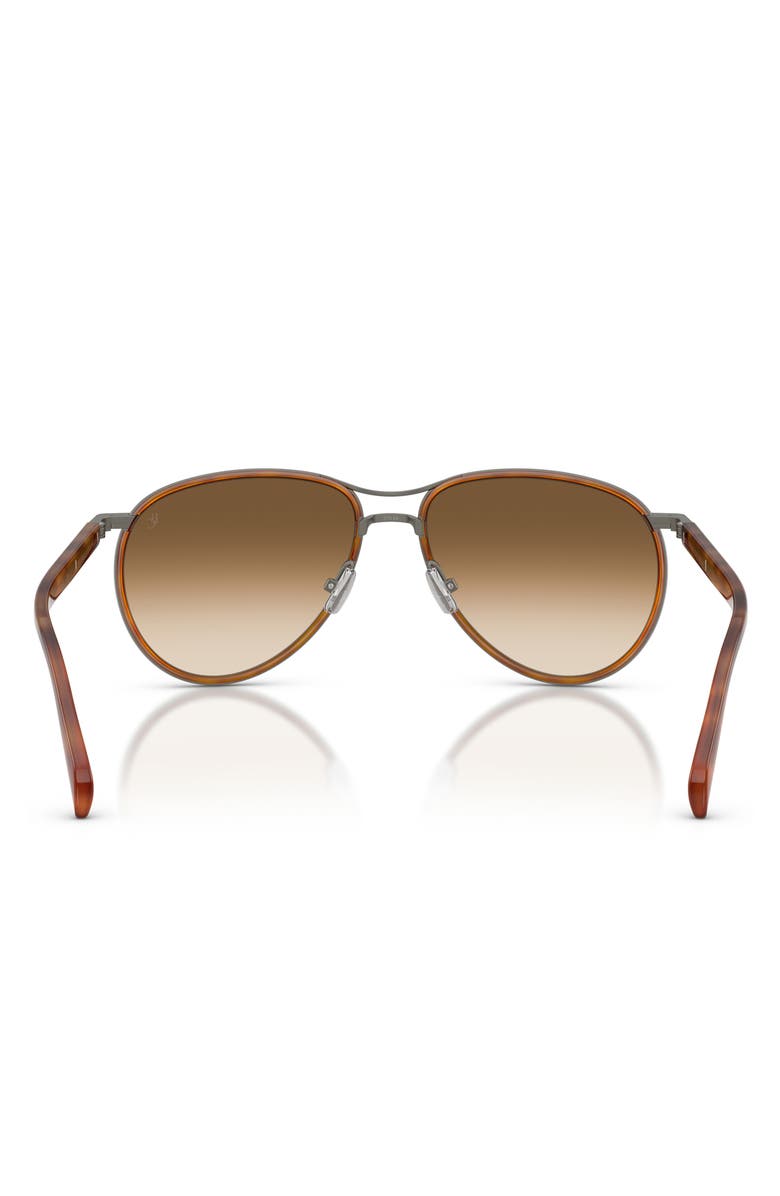 Brunello Cucinelli Apheleion 57mm Gradient Pilot Sunglasses, Alternate, color, Pewter