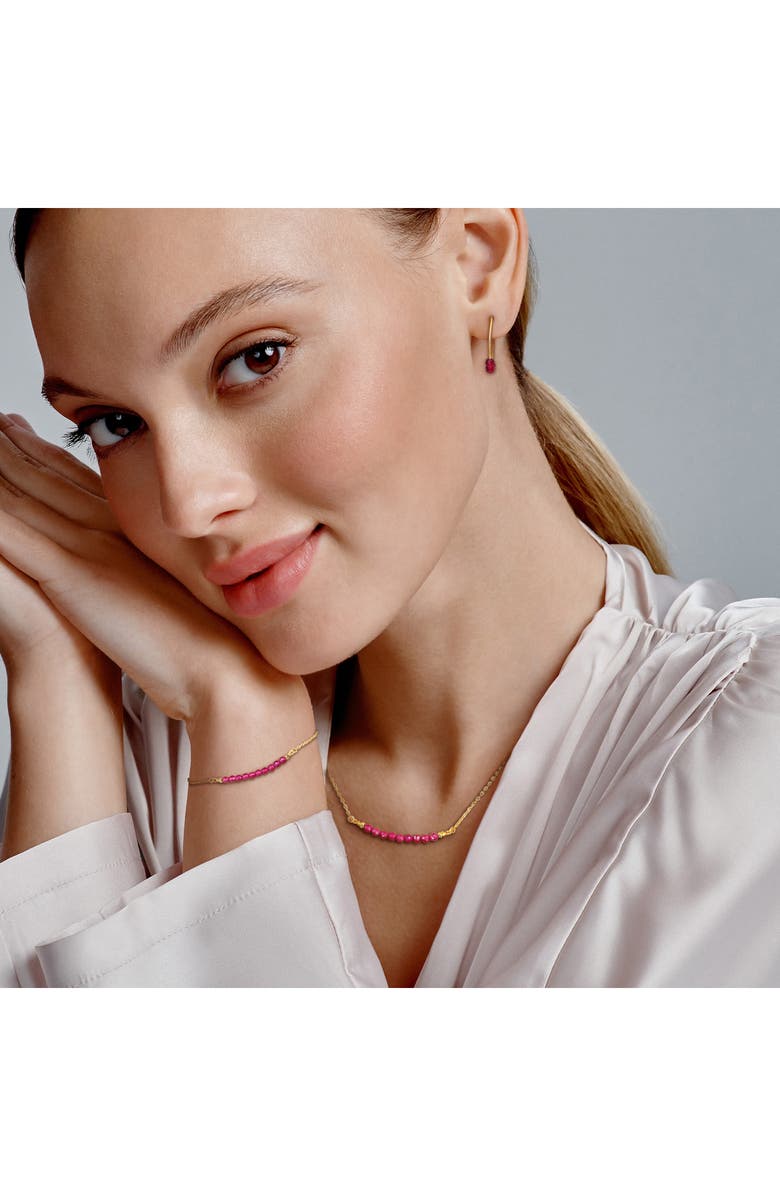 DELMAR Lab Grown Ruby Earrings, Bracelet & Necklace Set, Alternate, color, Red